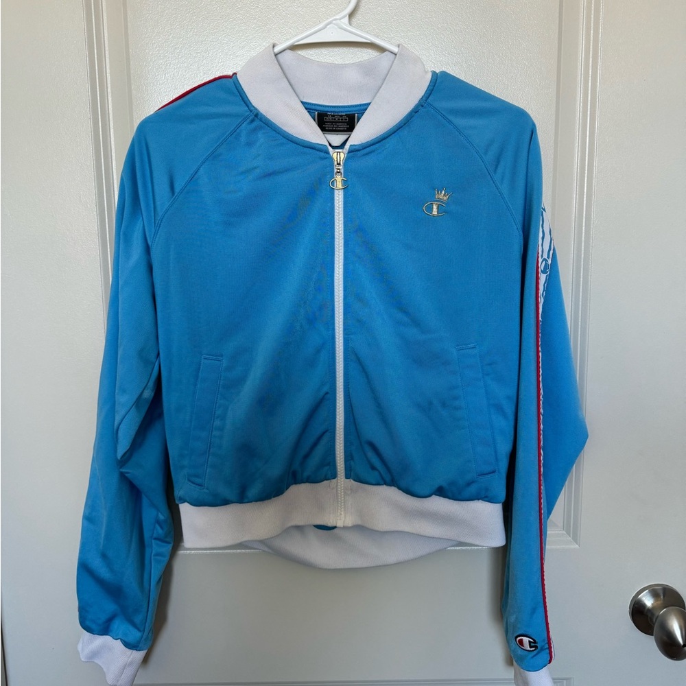 Champion University Blue Varsity Bomber Jacket Women’s Size Medium